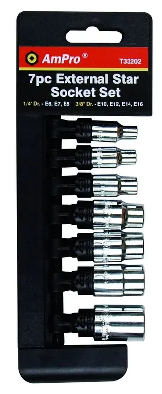 Lågt pris HYLSSATS UTVÄNDIG TORX E6-E16