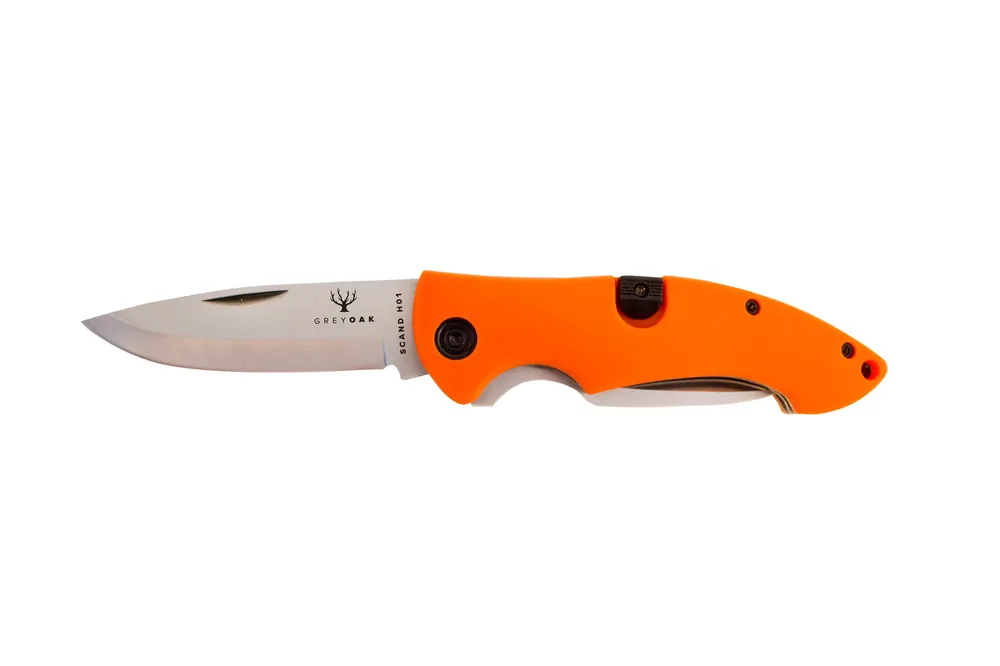 GREY OAK FÄLLKNIV MED BUKÖPPNARE SCAND H01 Lägg i varukorgen