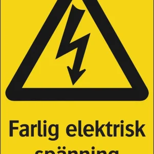 SKYLT FARLIG ELEKTRISK SPÄNNING Trygg betalning