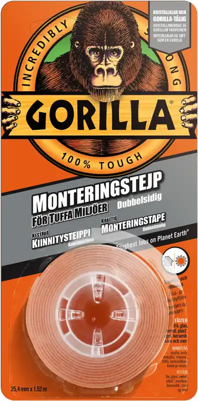 GORILLA MONTERINGSTAPE 1,52M X 25,4MM Lågt pris