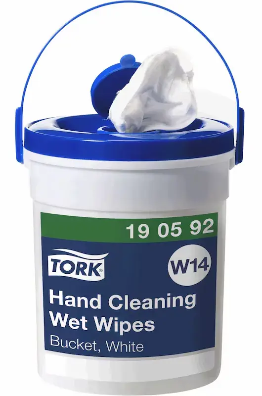 VÅT HANDRENGÖRINGSDUK HINK W14 VIT 58ST Snabb leverans