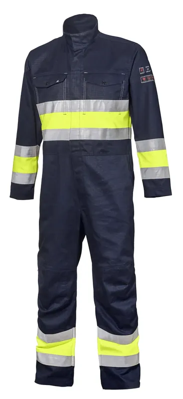 OVERALL FLAMSKYDDAD VARSEL 865-1 MARIN/GUL I lager