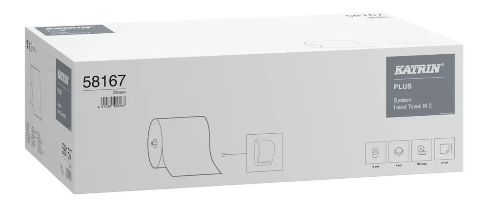 HANDTORKRULLE M PLUS SYSTEM VIT 140M Snabb leverans