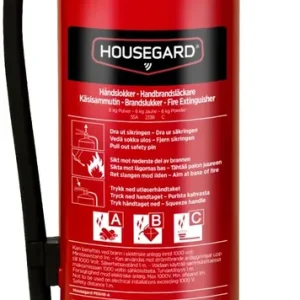 Sänkt pris Brandsläckare Housegard 6 kg pulver Röd