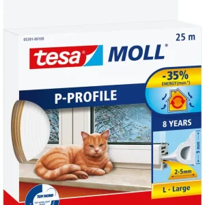 TESA MOLL P-LIST 2-5MM VIT 25 Endast denna vecka