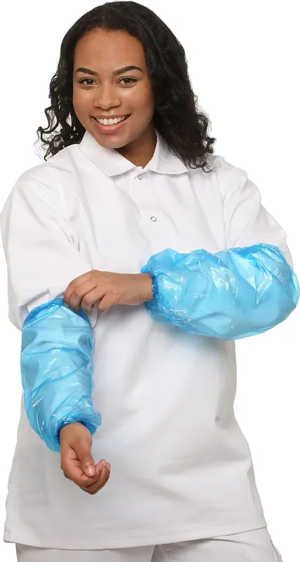 Premium ÄRMSKYDD PLAST BLÅ 40 CM 100-PACK