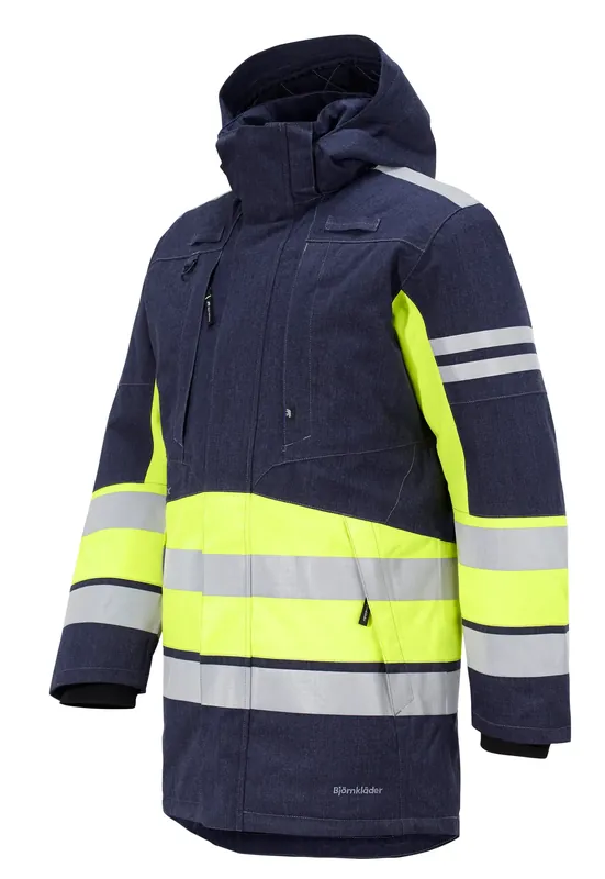 Nyhet VINTERPARKAS INHERENT VARSEL PARVOTEX 793-1 MARIN/GUL