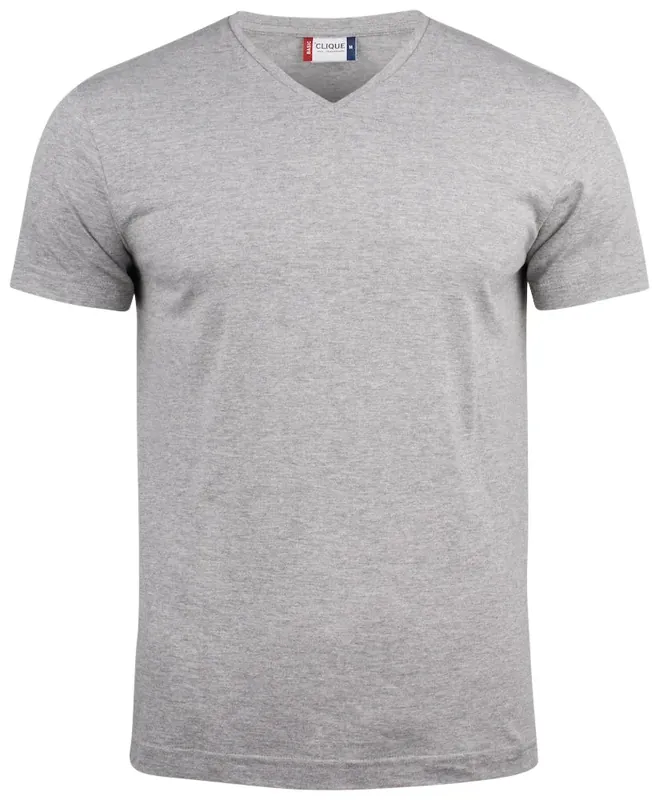 Trygg betalning T-SHIRT BASIC-T 029035 V-NECK GRÅMELANGE