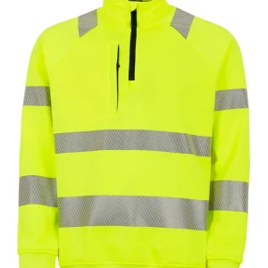 SWEATSHIRT HALVZIP VARSEL ESSENTIAL G227 GUL Utförsäljning