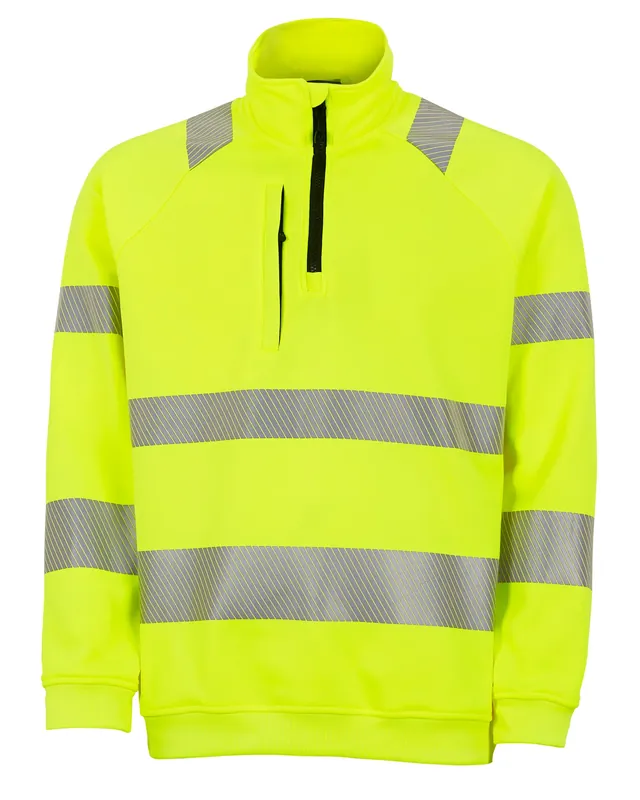SWEATSHIRT HALVZIP VARSEL ESSENTIAL G227 GUL Utförsäljning